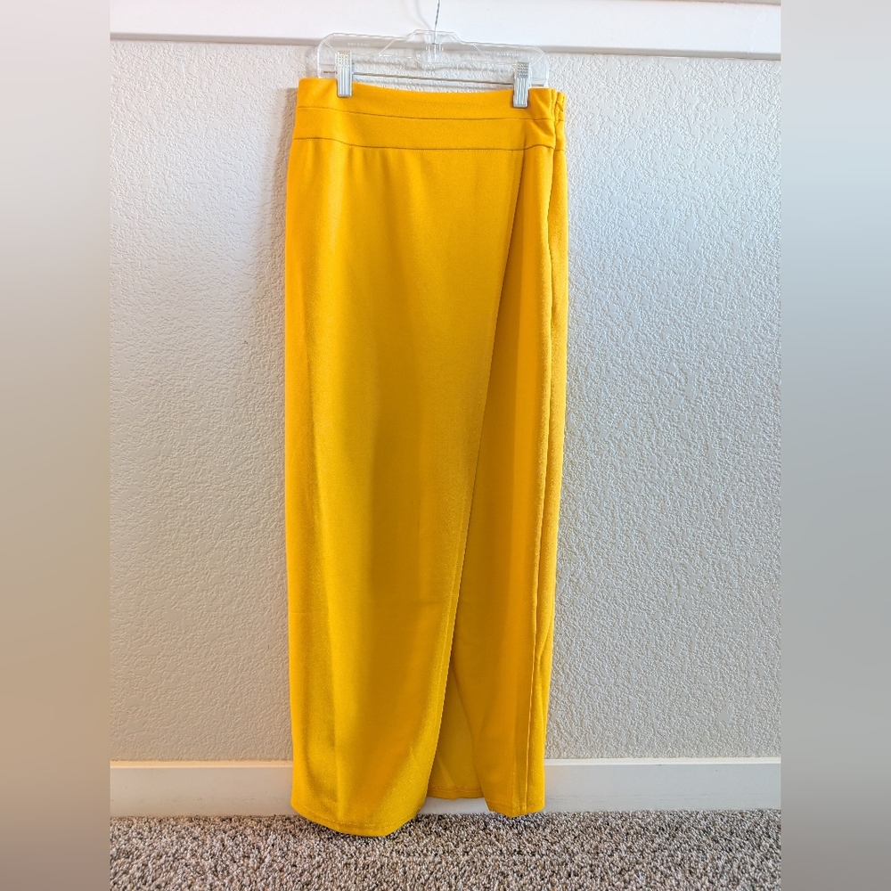 Bright Yellow Wrap Skirt